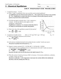 3 Chemical Equilibrium