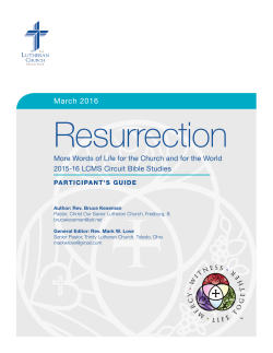 March 2016 Circuit Winkel Bible Study Participant`s Guide