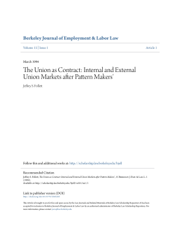 Internal and External Union Markets after Pattern Makers
