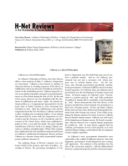 Calhoun as a Moral Philosopher - H-Net