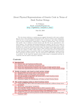 About Physical Representations of Genetic Code in Terms of Dark