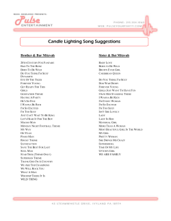 Candle Lighting Song Suggestions