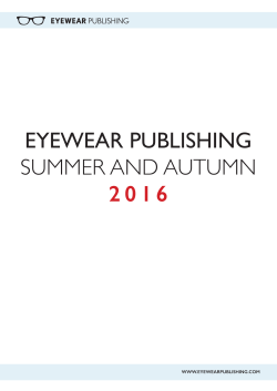 Eyewear Summer and Autumn Catalogue