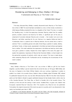 Wandering and Belonging in Mary Shelley`s Writings