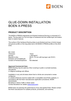 GLUE-DOWN INSTALLATION BOEN X