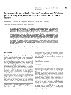 Saphenous vein harvesting by `stripping` technique and `W