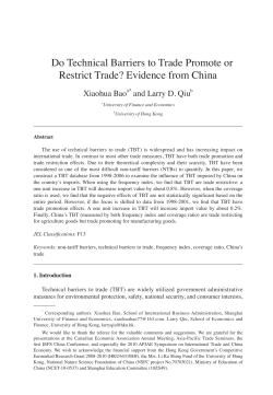 Do Technical Barriers to Trade Promote or Restrict Trade? Evidence