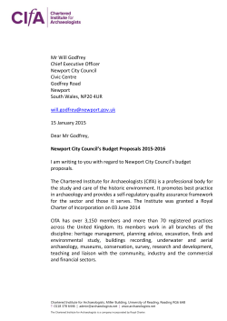 CIfA response to consultation on Newport City Council`s Budget