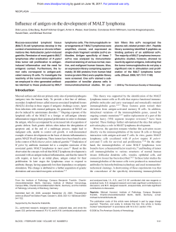 Influence of antigen on the development of MALT