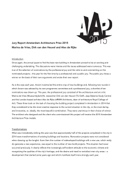 Jury Report Amsterdam Architecture Prize 2015 Marina de