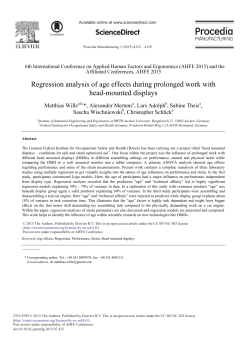 Regression Analysis of Age Effects During