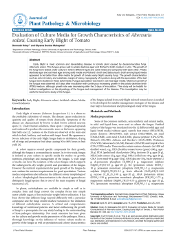 Evaluation of Culture Media for Growth Characteristics of Alternaria