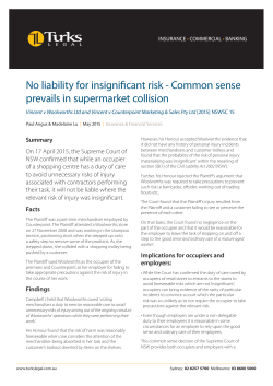 No liability for insignificant risk