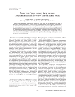 From brief gaps to very long pauses: Temporal isolation does not