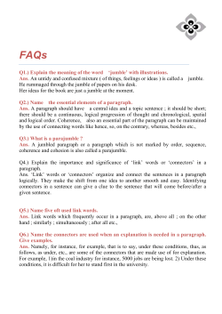 Q1.) Explain the meaning of the word `jumble` with illustrations. Ans