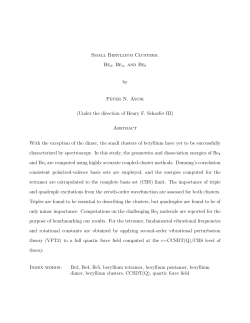 Small Beryllium Clusters: Be2, Be4, and Be5 by Peter N. Ascik