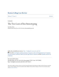 The Two Laws of Sex Stereotyping