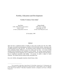 Fertility, Education and Development