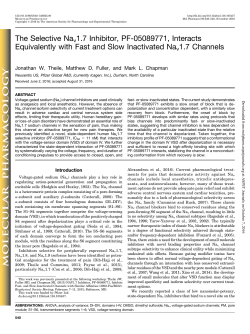 The Selective Nav1.7 Inhibitor, PF-05089771, Interacts