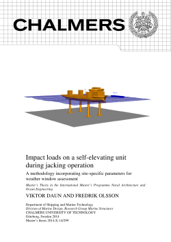 Impact loads on a self-elevating unit during jacking operation