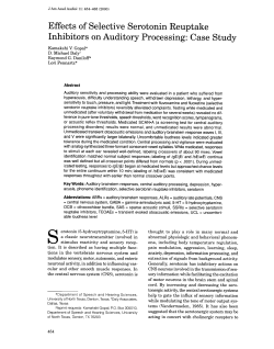 Effects of Selective Serotonin Reuptake Inhibitors on Auditory