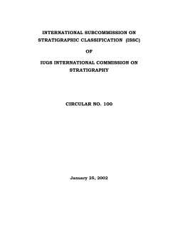 INTERNATIONAL SUBCOMMISSION ON STRATIGRAPHIC