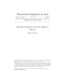 Historical Injustice and the Right of Return