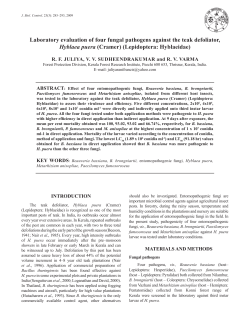 Laboratory evaluation of four fungal pathogens against the teak