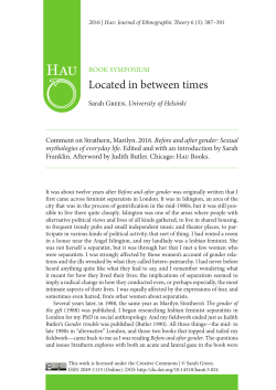 Located in between times - HAU: Journal of Ethnographic Theory