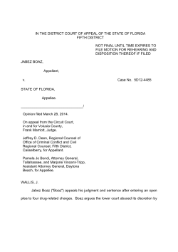 5D12-4485 Jabez Boaz v. State - Fifth District Court of Appeal