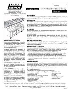 Low Wall Back Shelf Exhaust Canopy