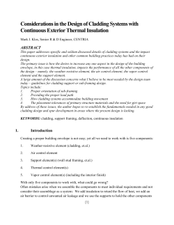 Considerations in the Design of Cladding Systems with Continuous