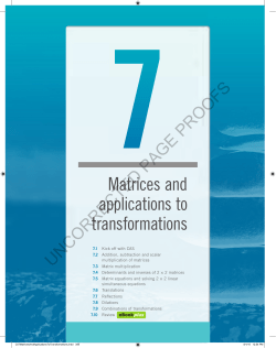Matrices and applications to transformations
