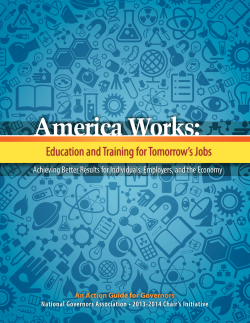 America Works: Education and Training for Tomorrow`s Jobs