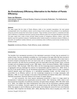 An Evolutionary Efficiency Alternative to the Notion of Pareto Efficiency