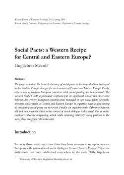 Social Pacts: a Western Recipe for Central and