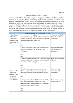 Annex-III Mahatma Gandhi NREGA Puraskar Mahatma Gandhi