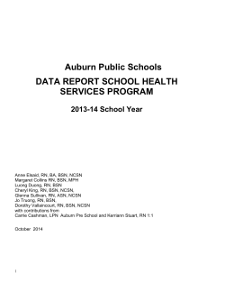 Auburn Public Schools DATA REPORT SCHOOL HEALTH