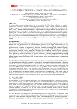 a community of practice approach to learning programming