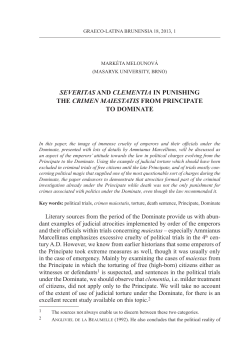 severitas and clementia in punishing the crimen maiestatis from