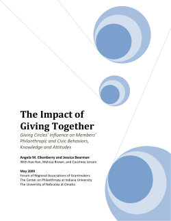 The Impact of Giving Together - Forum of Regional Associations of