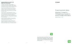 Important Changes to TD Waterhouse Canada Inc. Account Holder
