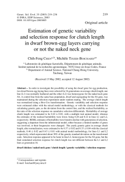 Estimation of genetic variability and selection response for clutch
