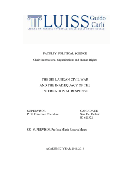 THE SRI LANKAN CIVIL WAR AND THE INADEQUACY OF THE