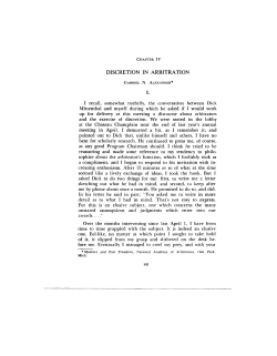 discretion in arbitration - National Academy of Arbitrators