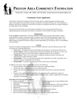 Preston AreA Community FoundAtion