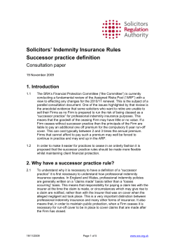Solicitors` Indemnity Insurance Rules