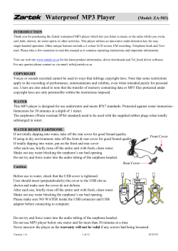 Zartek Waterproof MP3 Player