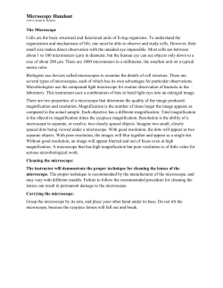 Microscopy Handout