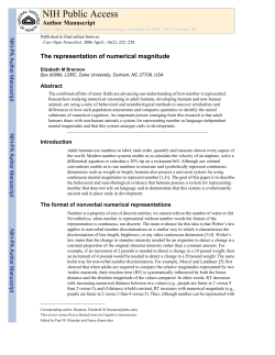 Brannon, E. M. (2006). The representation of numerical magnitude